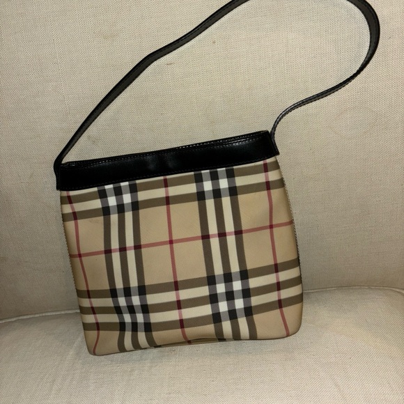 Burberry shoulder bag nova check design with leather trim - Picture 1 of 6